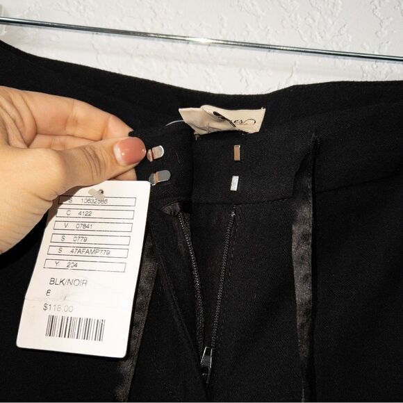 NWT Elevenses x Anthropologie Black Piping Trouser Pants Size 8 - Picture 6 of 6